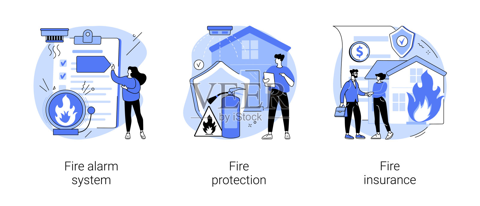 建筑应急保护抽象概念载体插图。插画图片素材