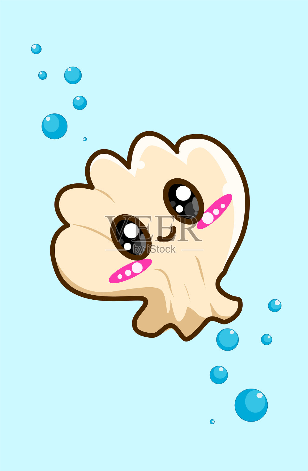 快乐有趣的贝壳卡通插画图片素材