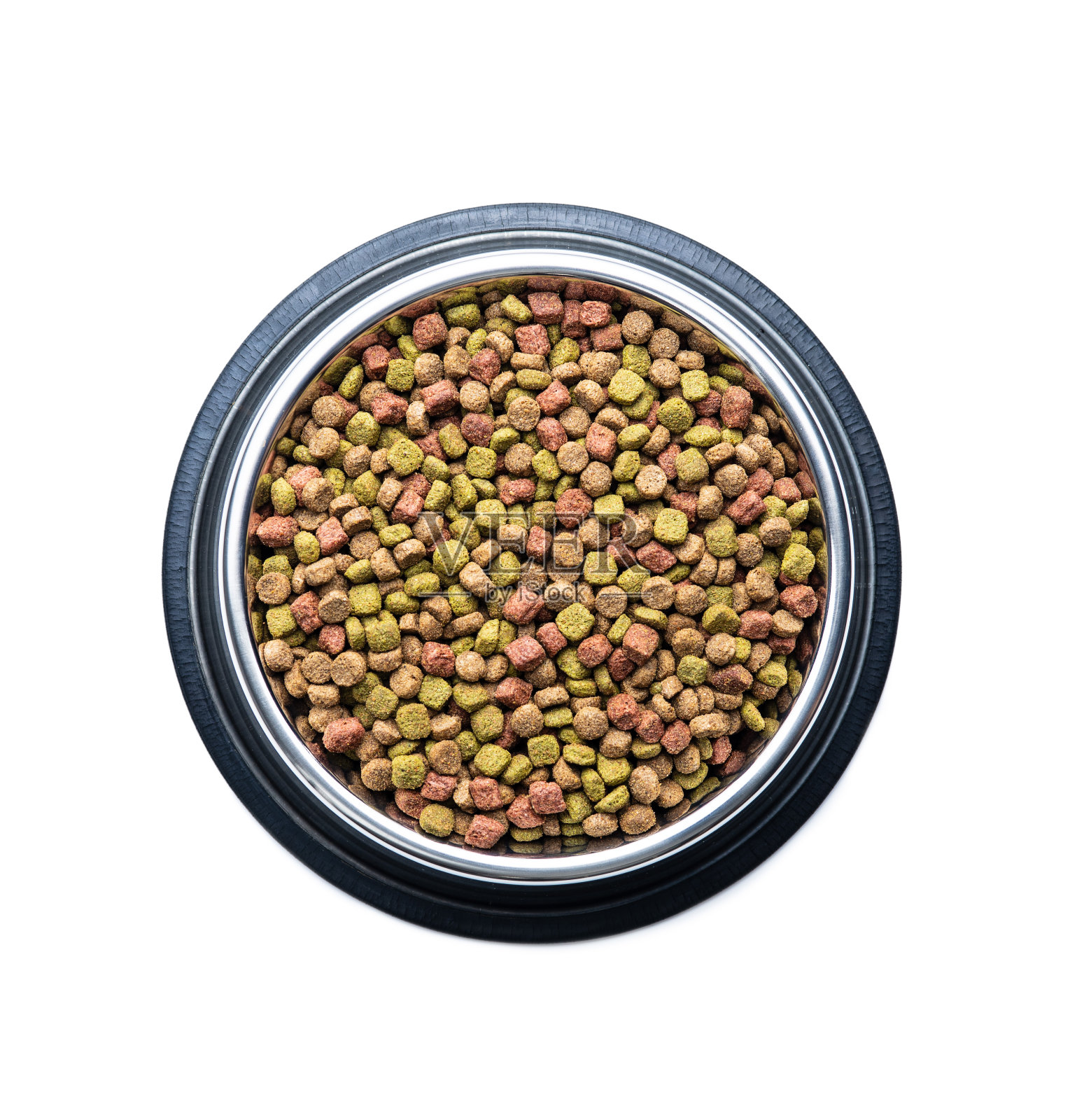 干动物粗粮。猫或狗的干粮。照片摄影图片