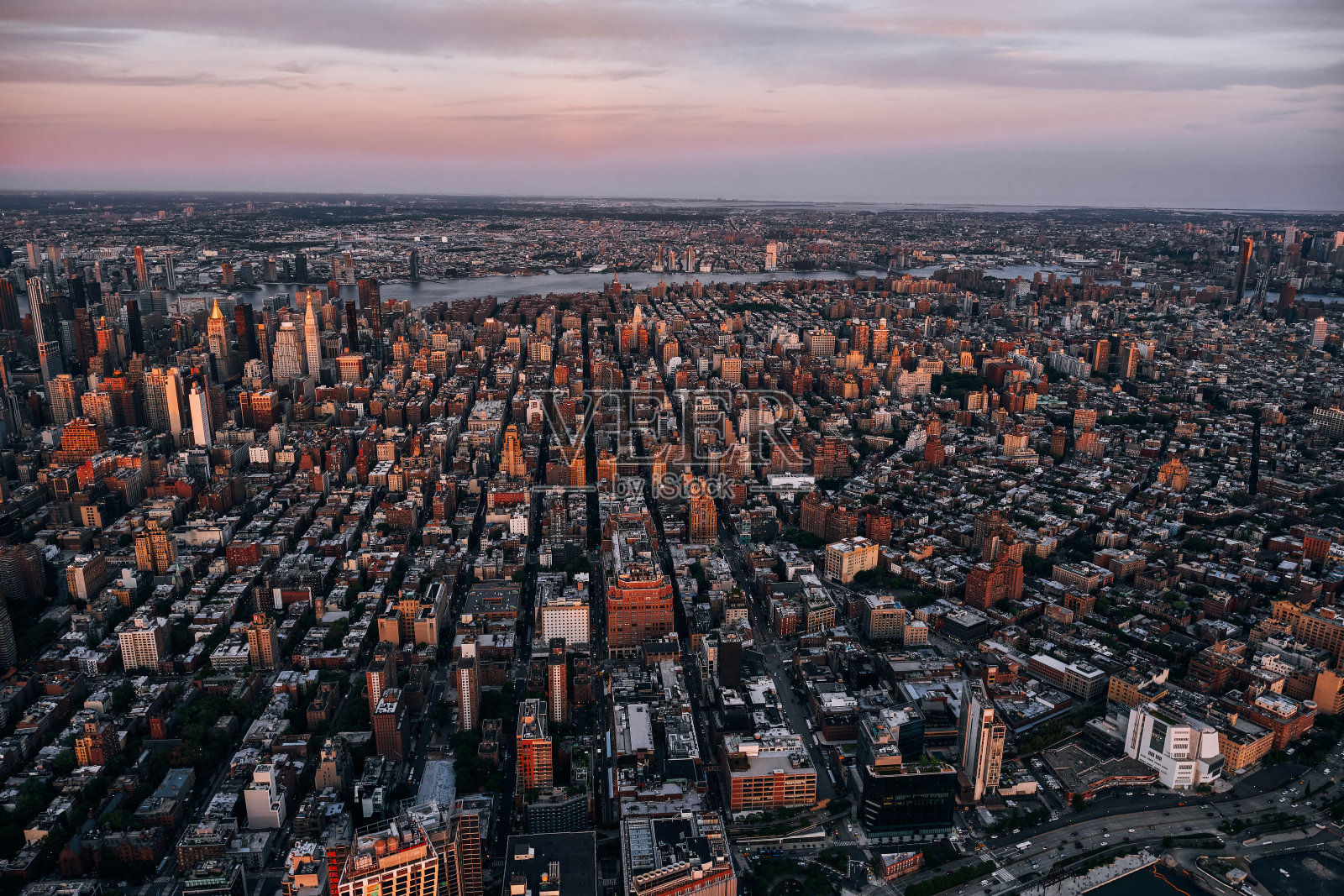 纽约市曼哈顿中城鸟瞰图照片摄影图片