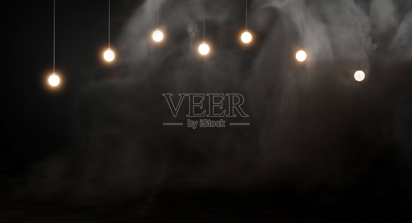 黑烟背景上的灯泡。3 d渲染。照片摄影图片