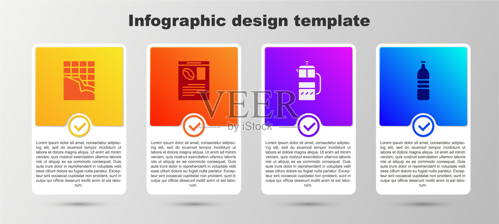 准备巧克力棒、报纸和法式咖啡插画图片素材
