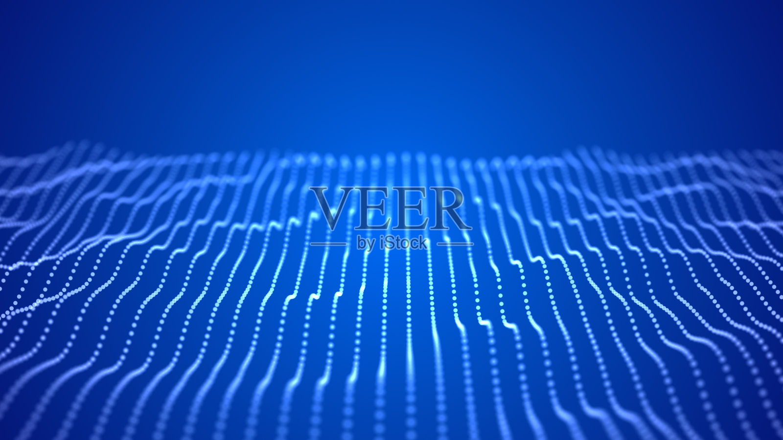 抽象点的背景。大数据可视化。未来动态波浪在蓝色背景。3 d渲染。照片摄影图片