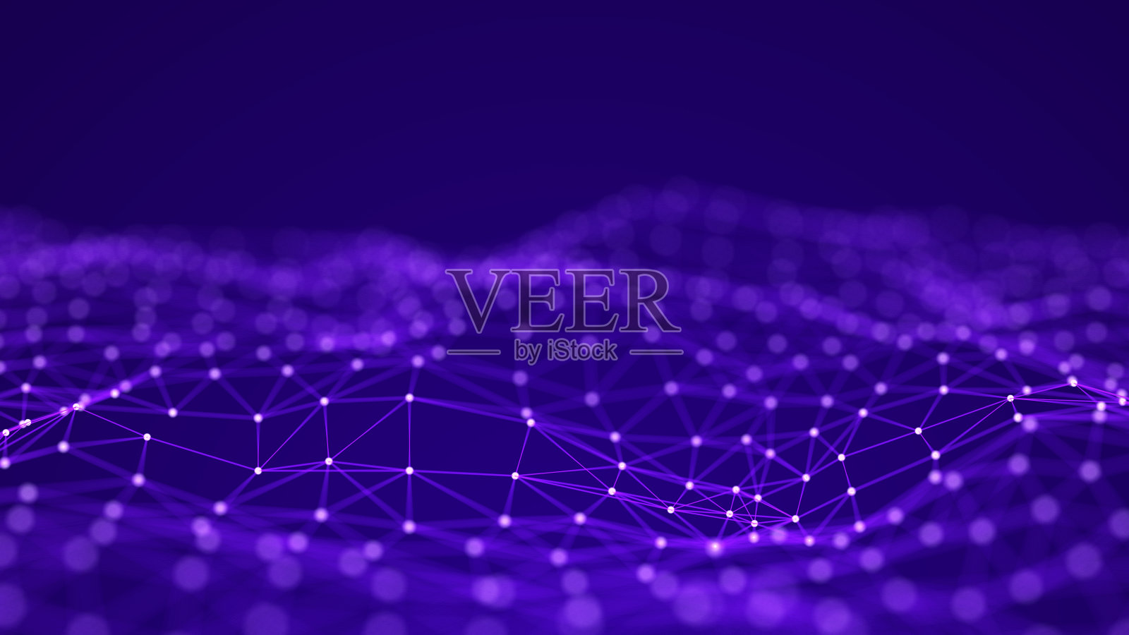 技术抽象背景。大数据可视化。未来动态波浪在蓝色背景。3 d渲染。照片摄影图片