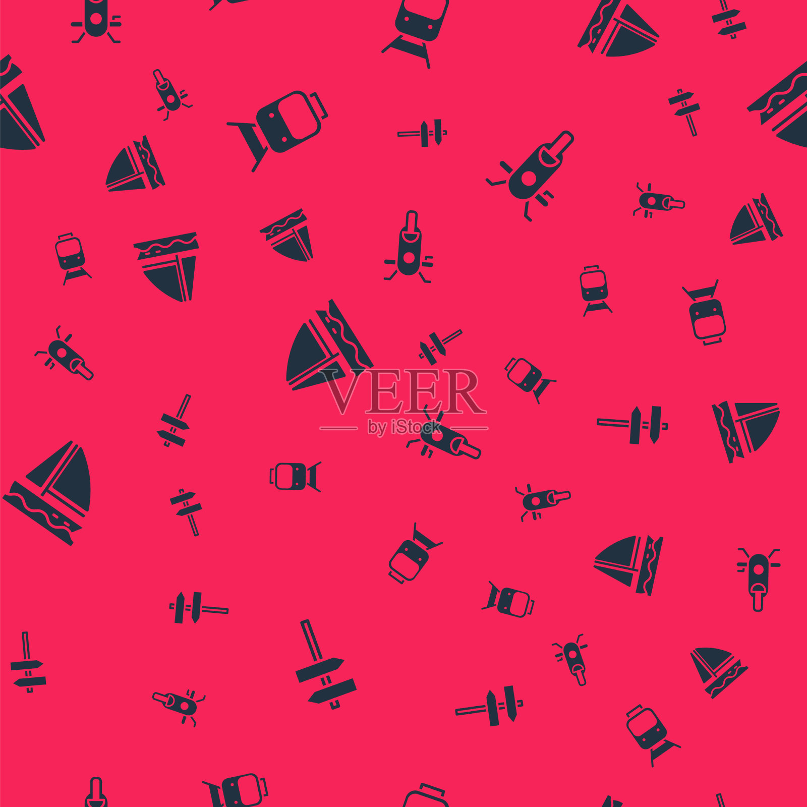 设置铁路、铁路道路交通路标图标素材