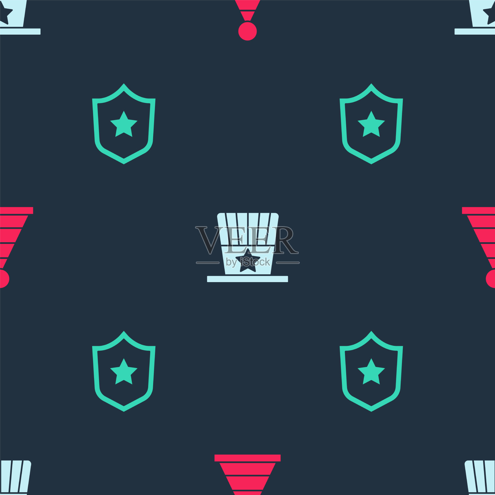 Set party hat Set party hat Set爱国美国top and police图标素材