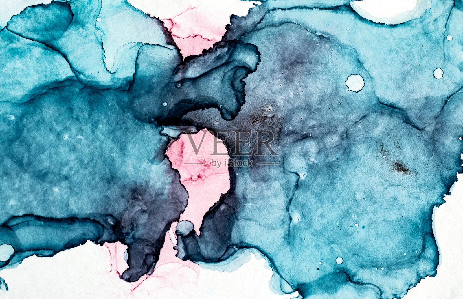 抽象色彩背景，手绘酒精画，液体墨技法照片摄影图片