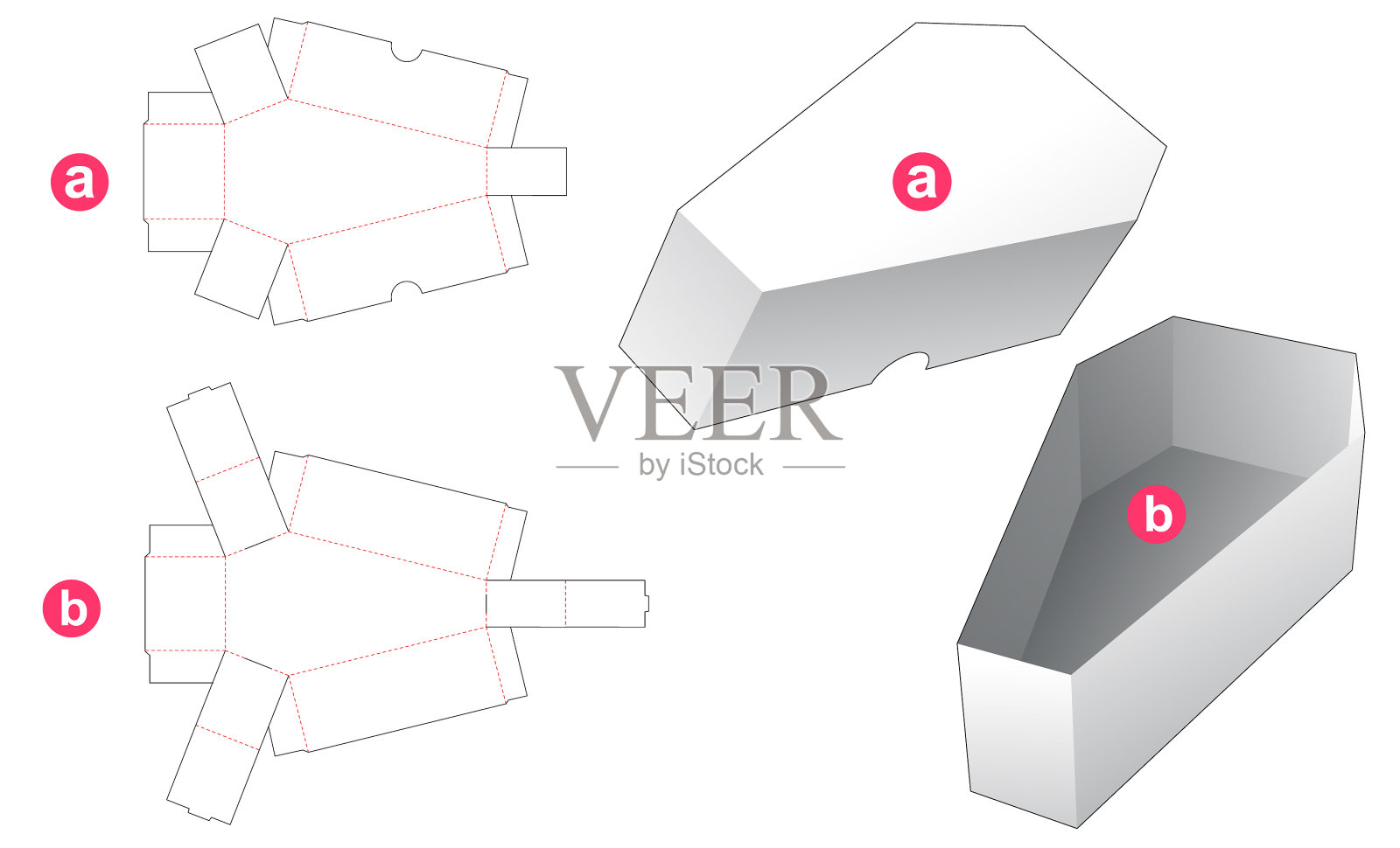 棺材形碗盖模切模板插画图片素材