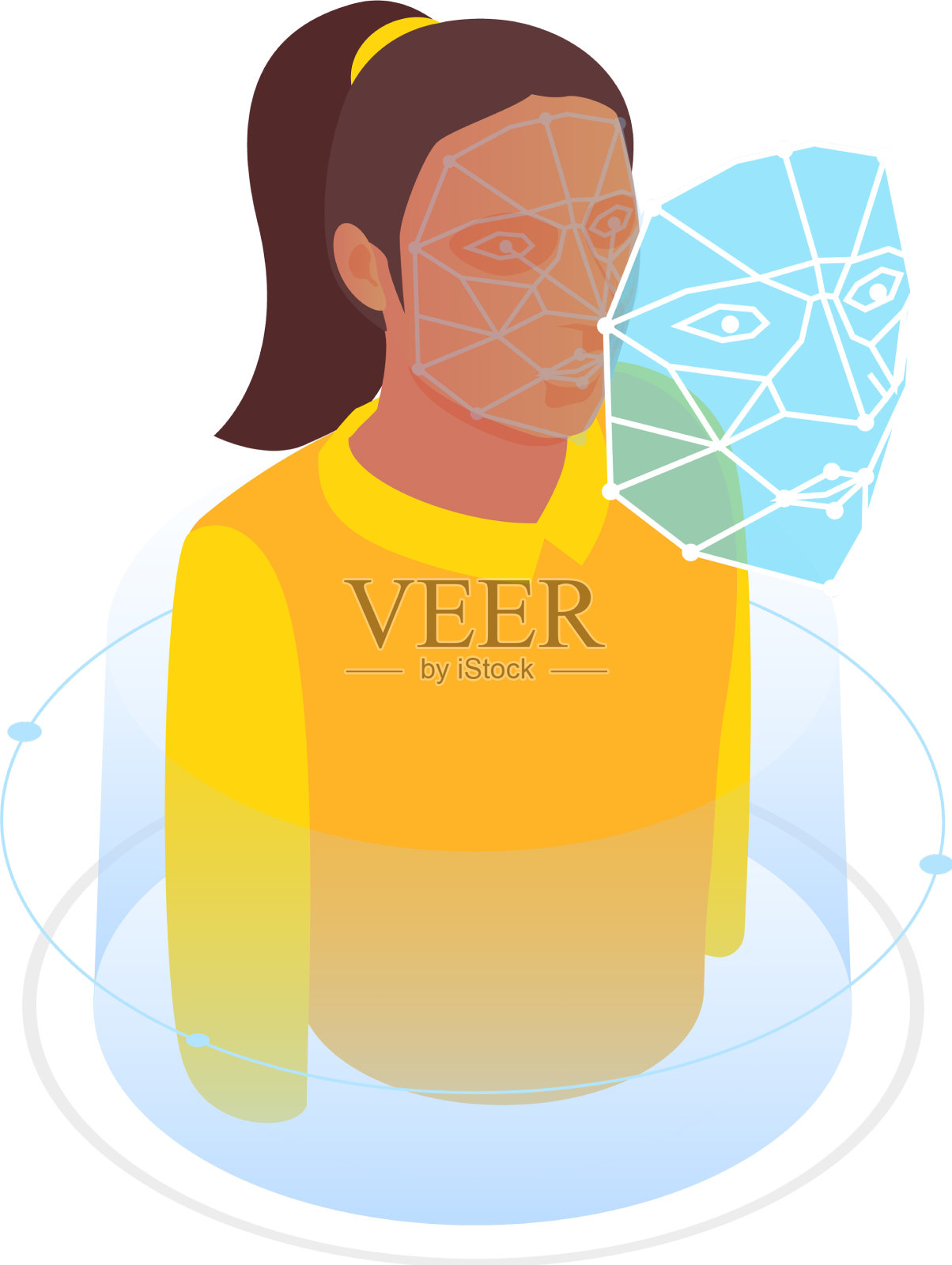 人脸快照认证组合设计元素图片