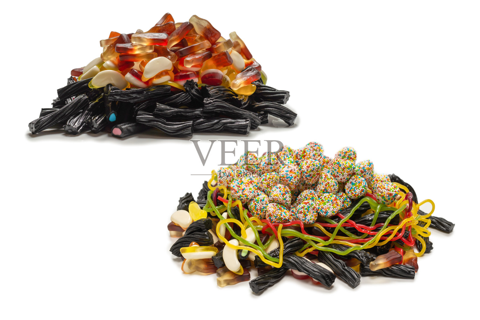 美味的果冻糖果。前视图。照片摄影图片