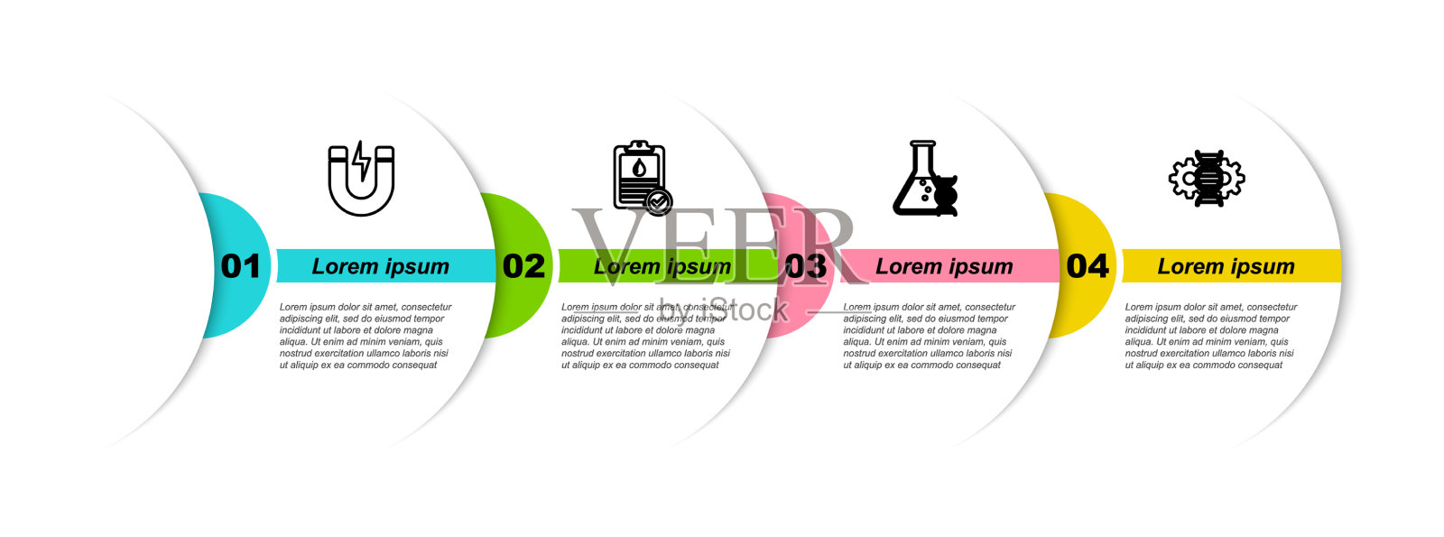 设置线磁铁与闪电剪贴板血液插画图片素材
