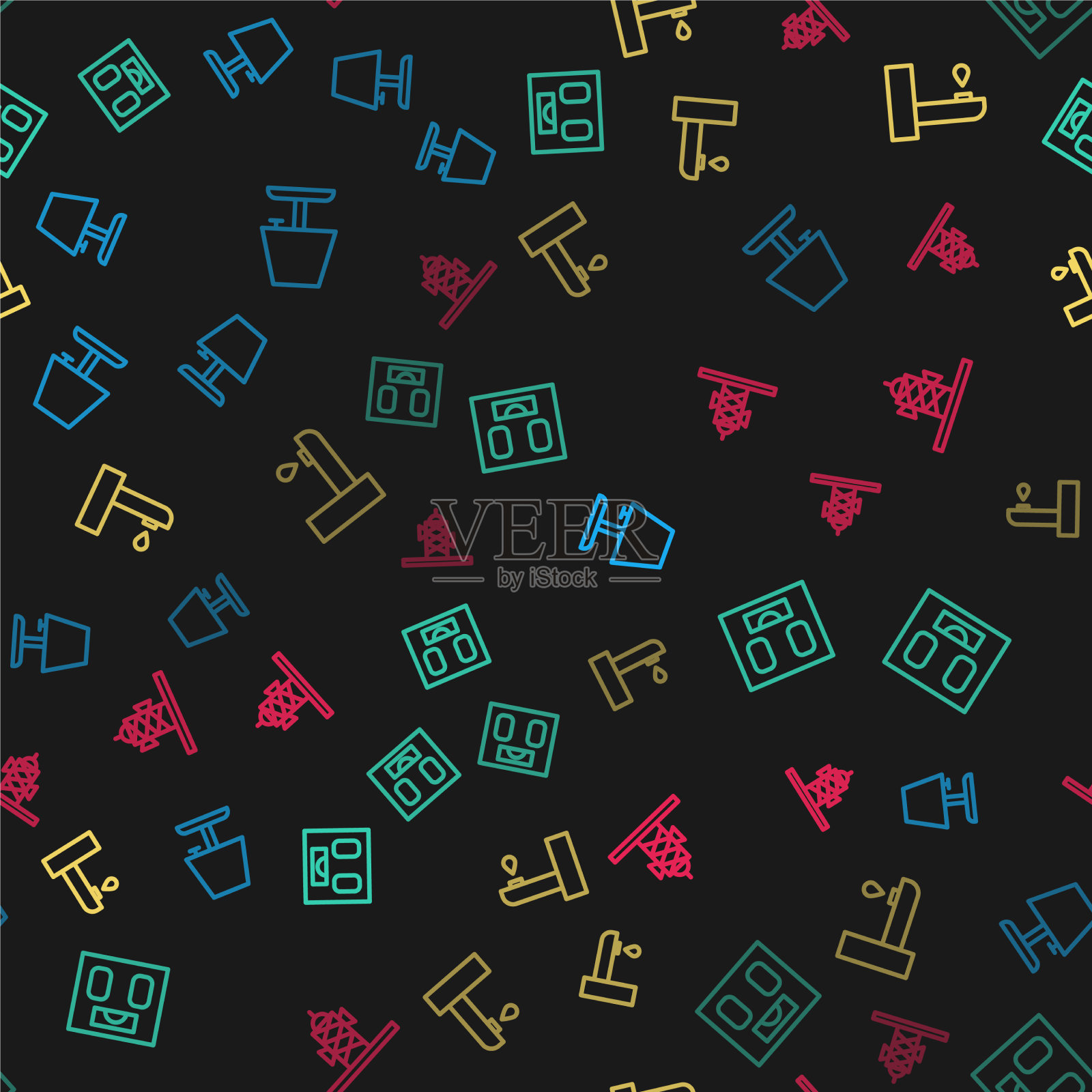 设置线台灯浴室秤水龙头图标素材