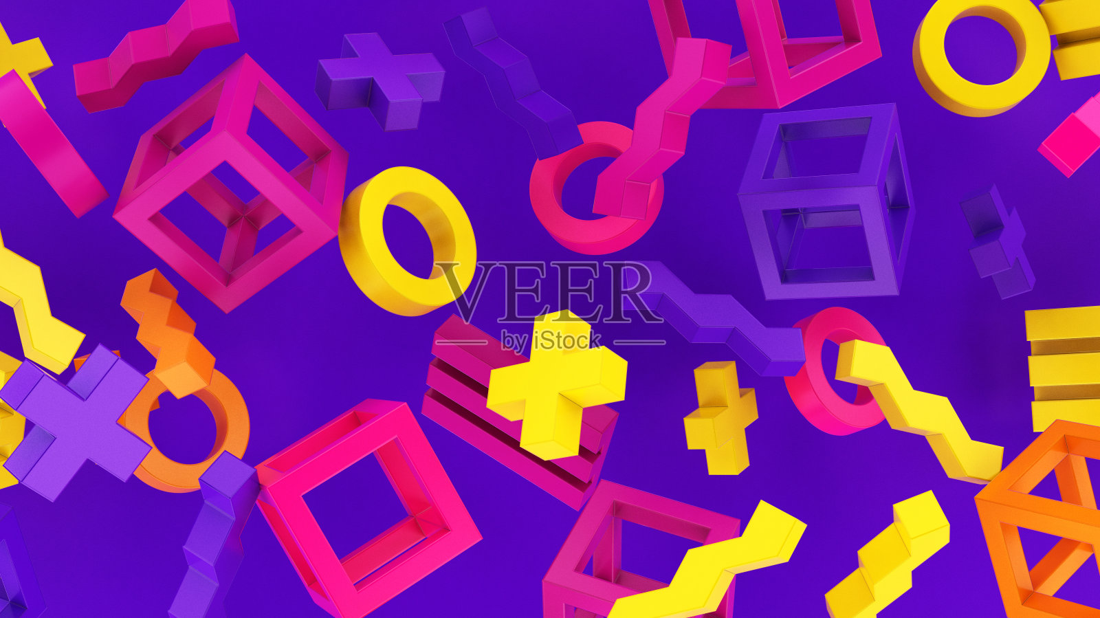 彩色几何形状的背景插画图片素材