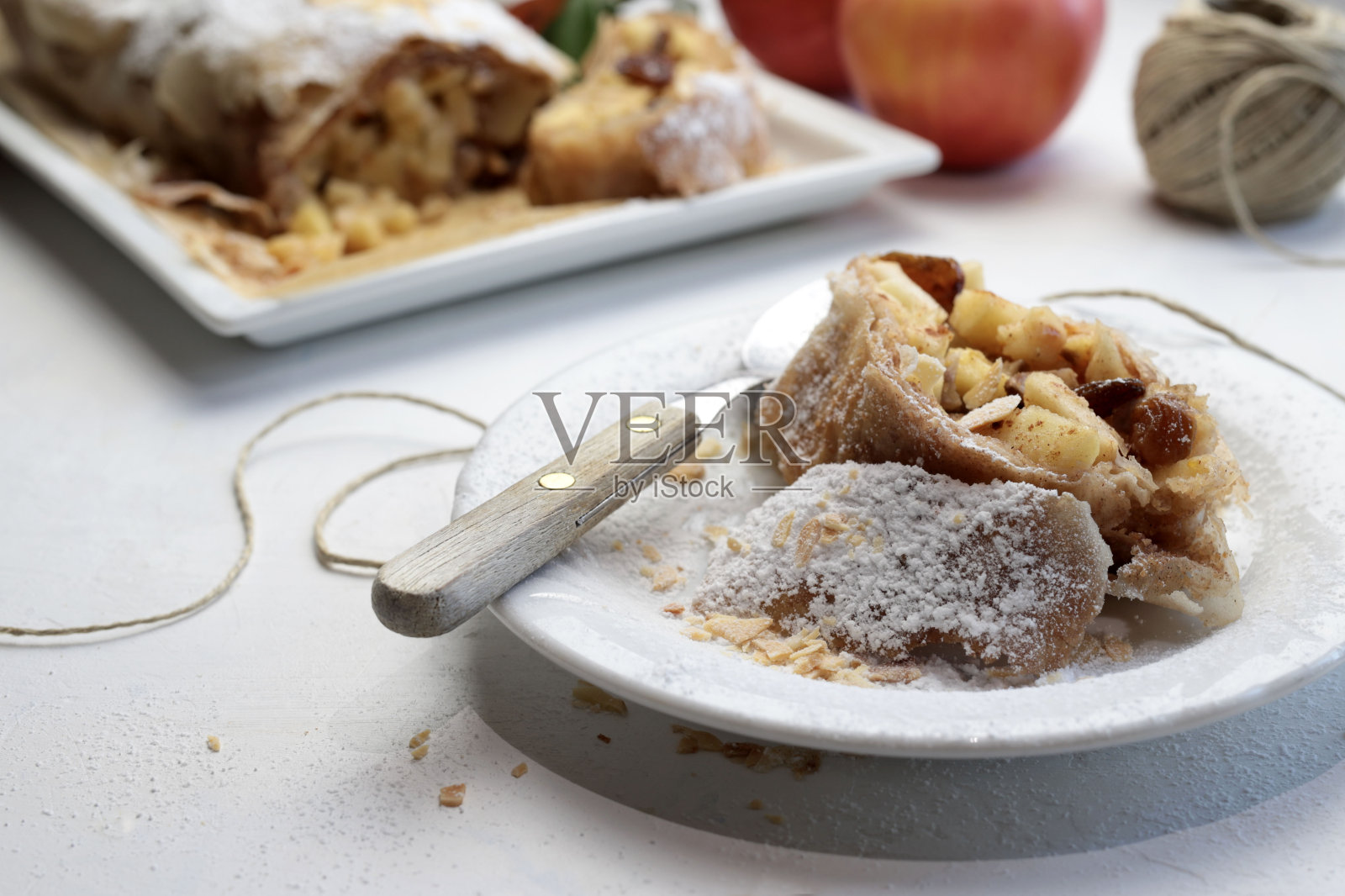 苹果馅饼。照片摄影图片