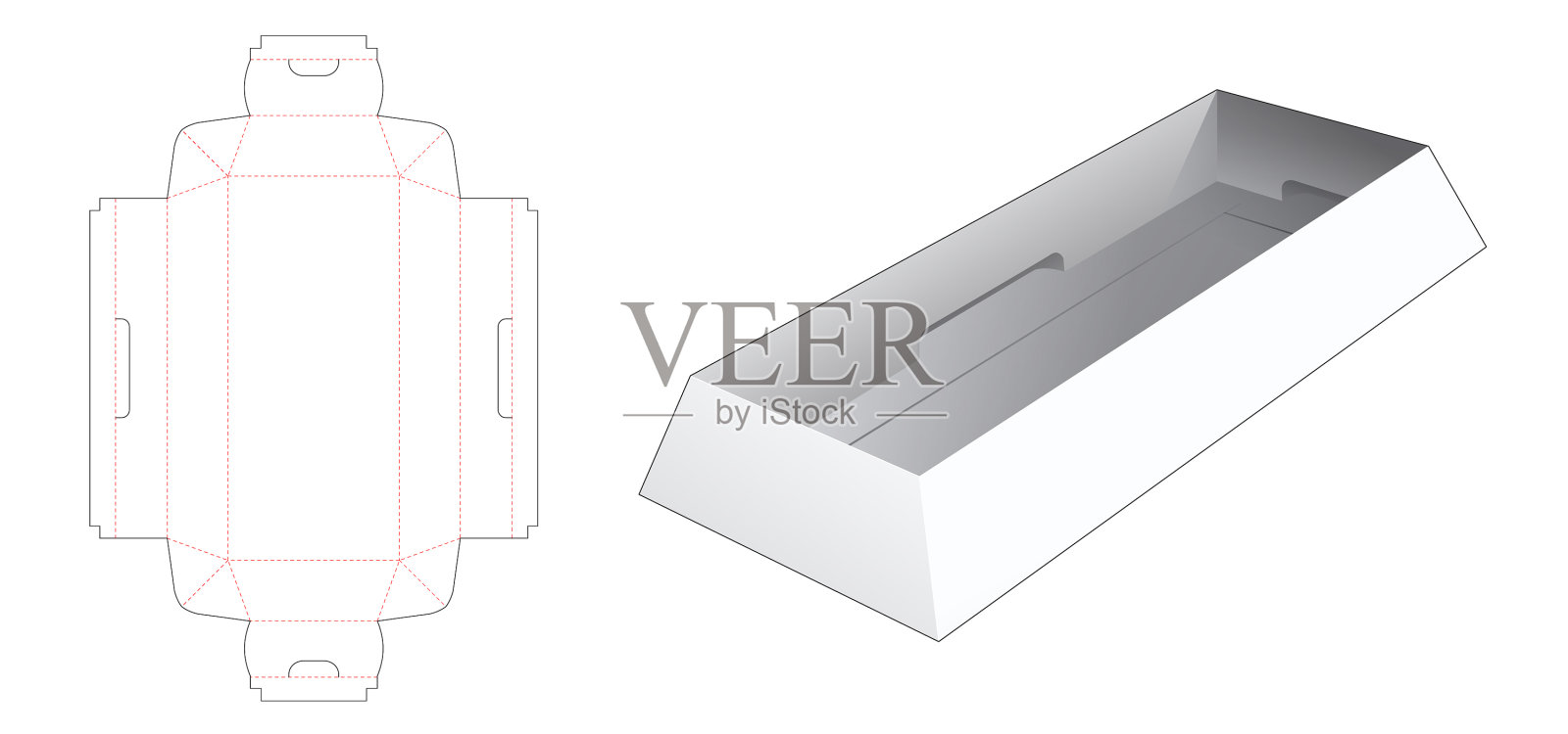 梯形长盘模切模板插画图片素材