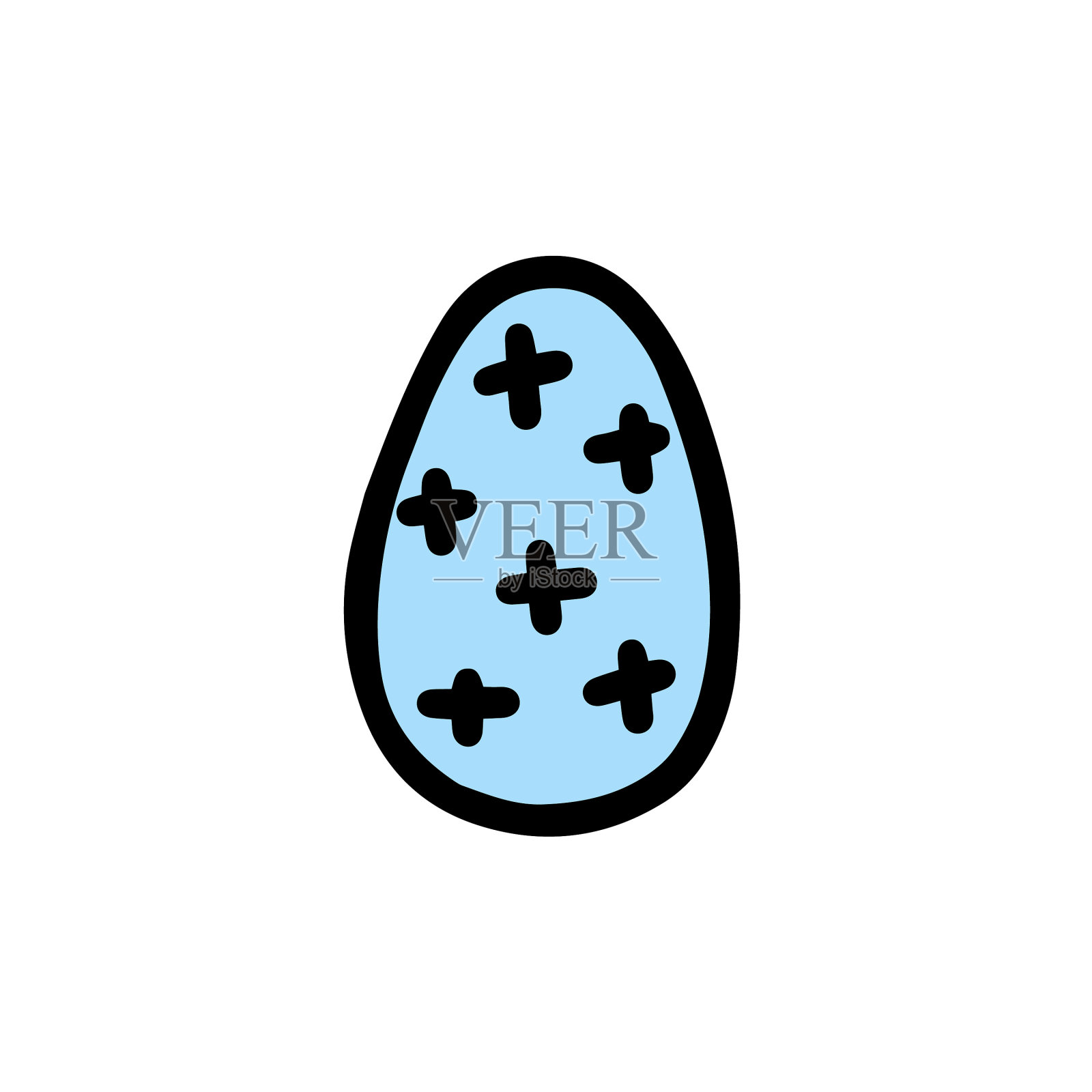 复活节装饰彩蛋素描图标素材