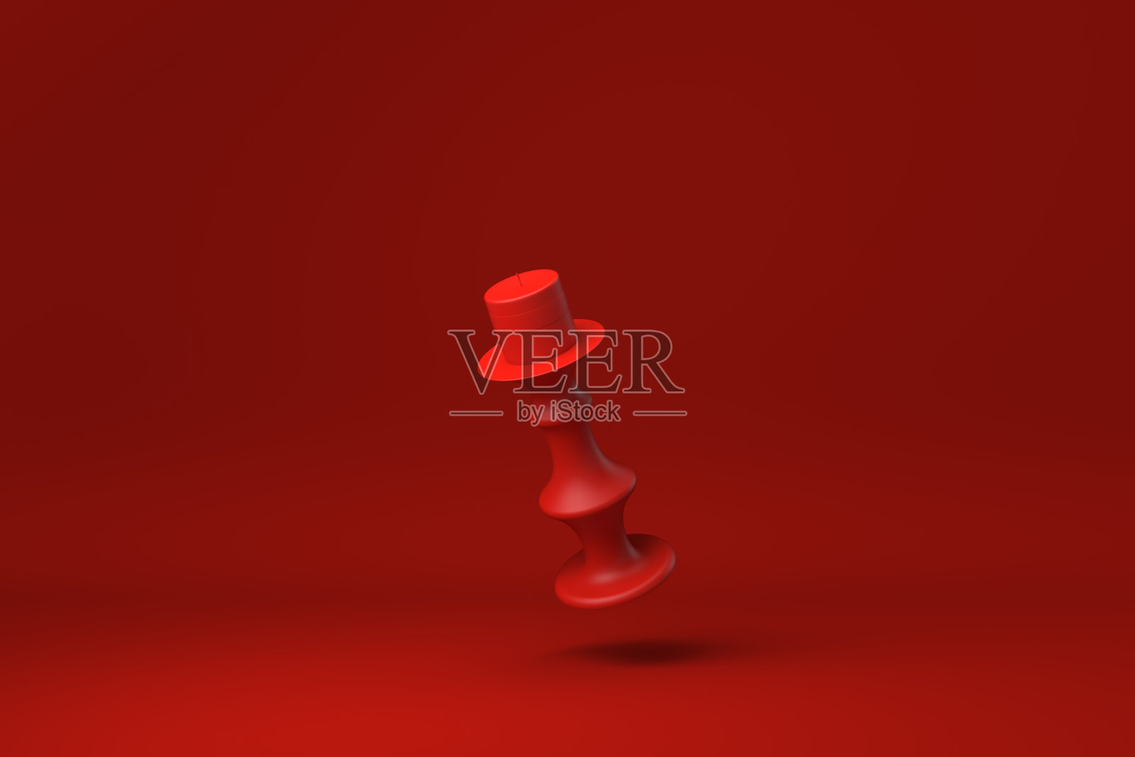 红色背景中的红色烛台。最小概念创意。单色。3 d渲染。照片摄影图片