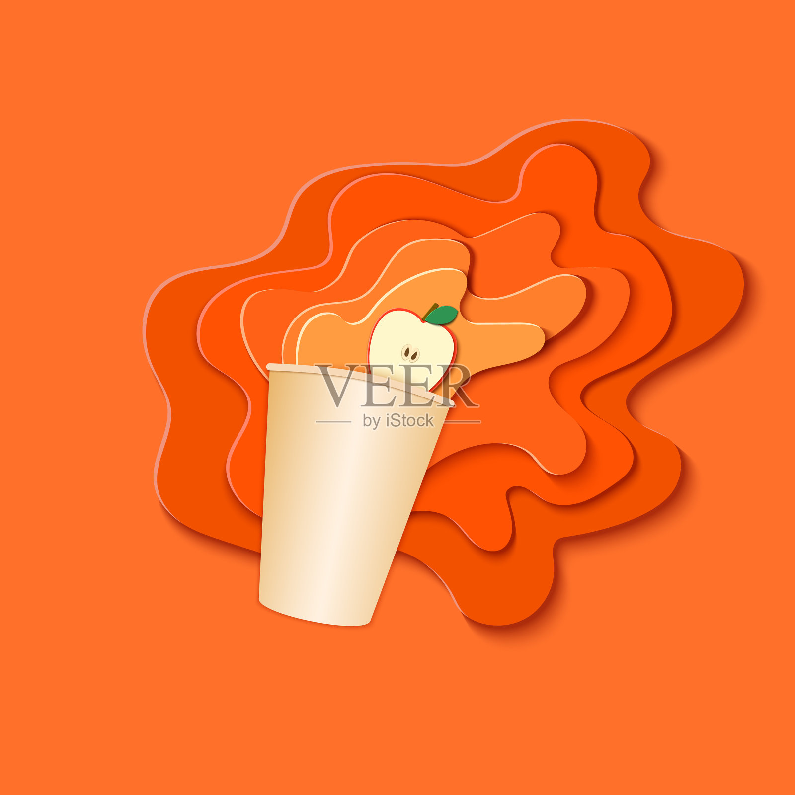 纸杯里有喷溅的果汁插画图片素材