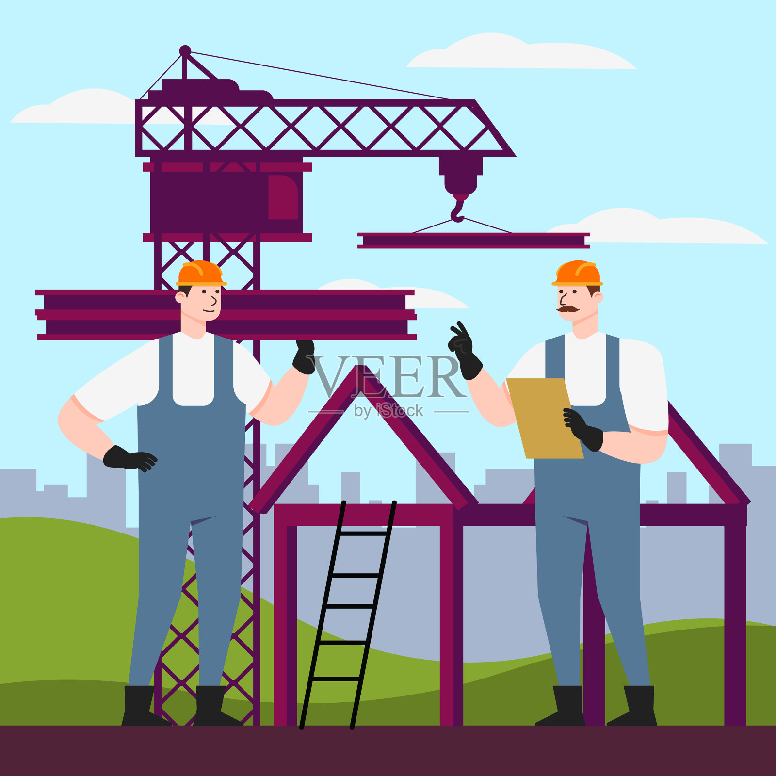 工程和建筑插画图片素材