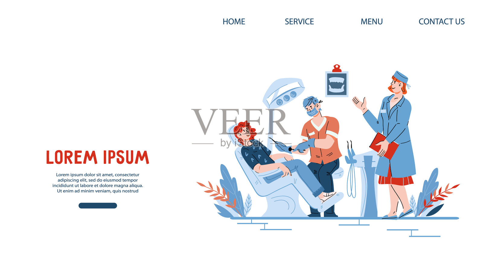 网站横幅模型牙科和设计模板素材