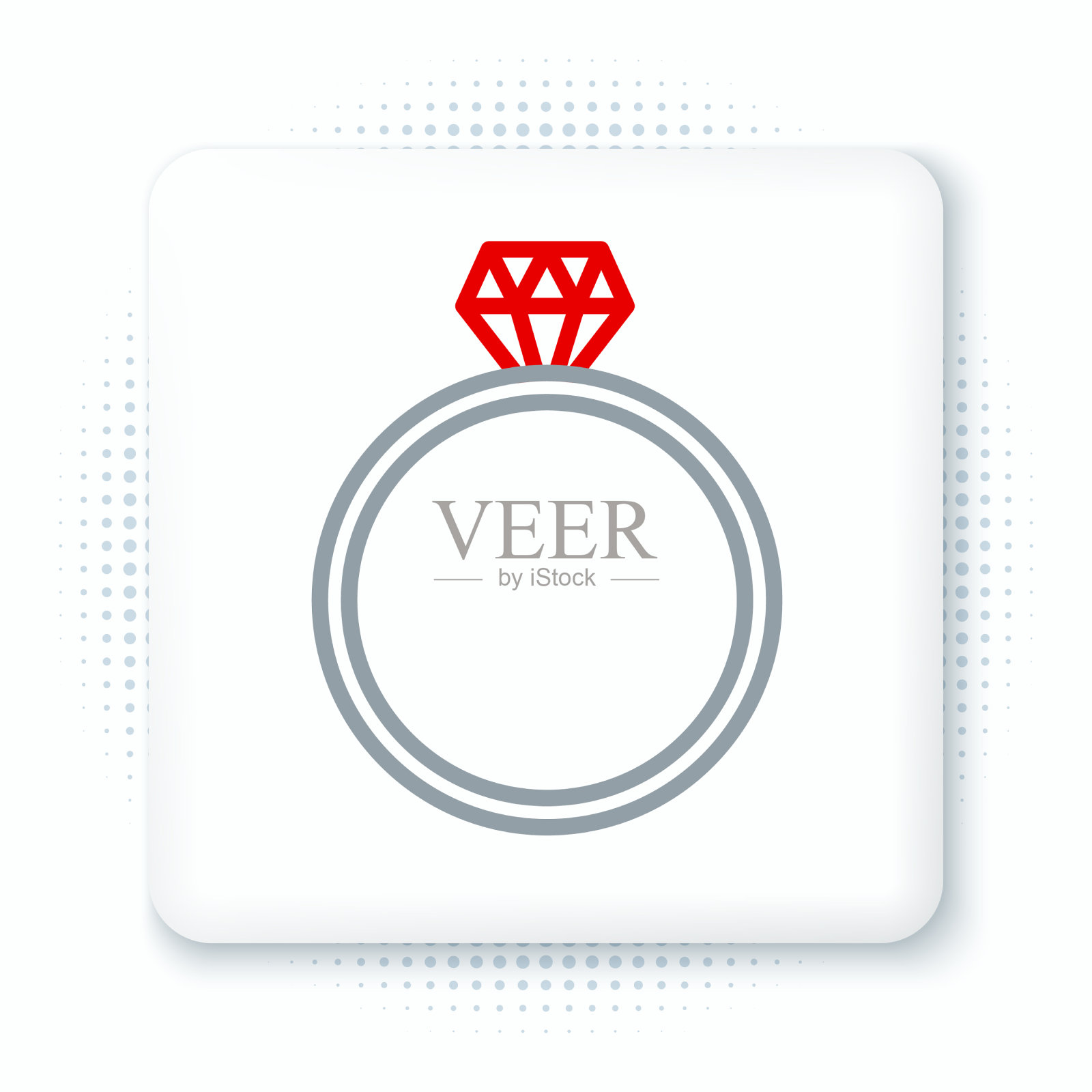 线钻石订婚戒指图标隔离插画图片素材