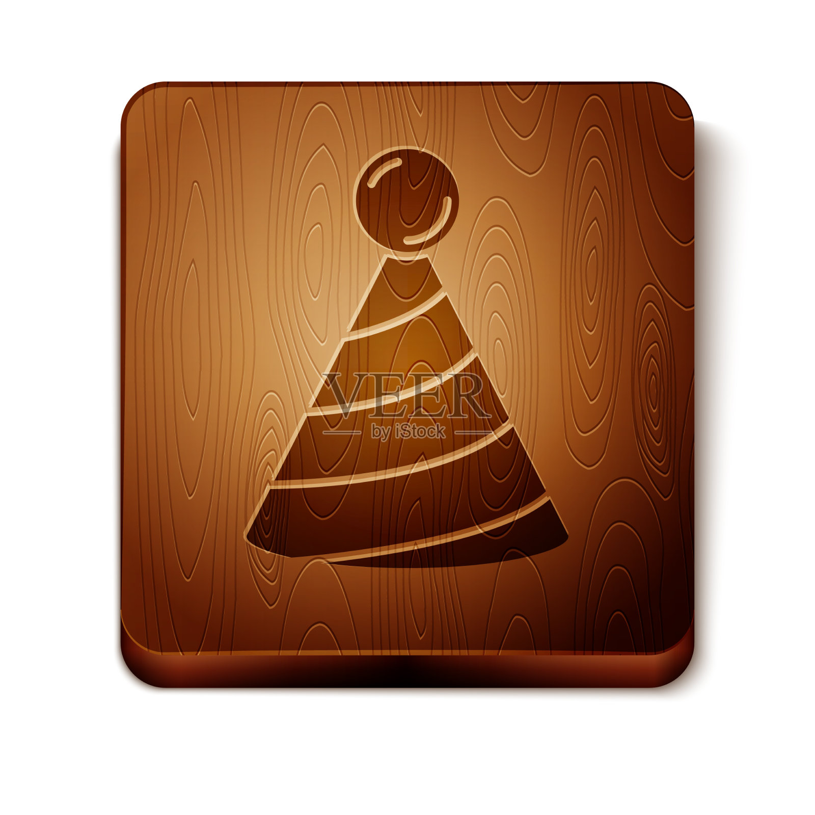 棕色派对帽图标孤立在白色背景图标素材