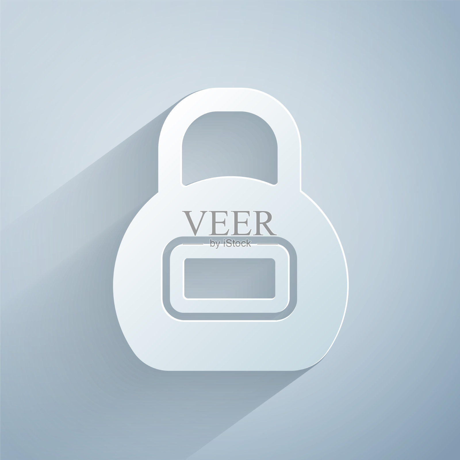 剪纸壶铃图标孤立在灰色图标素材