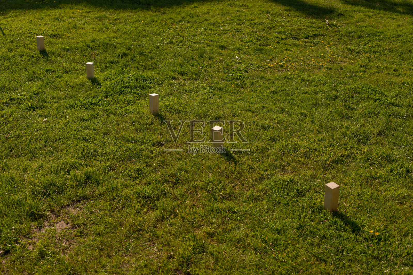 经典瑞典游戏Kubb..照片摄影图片