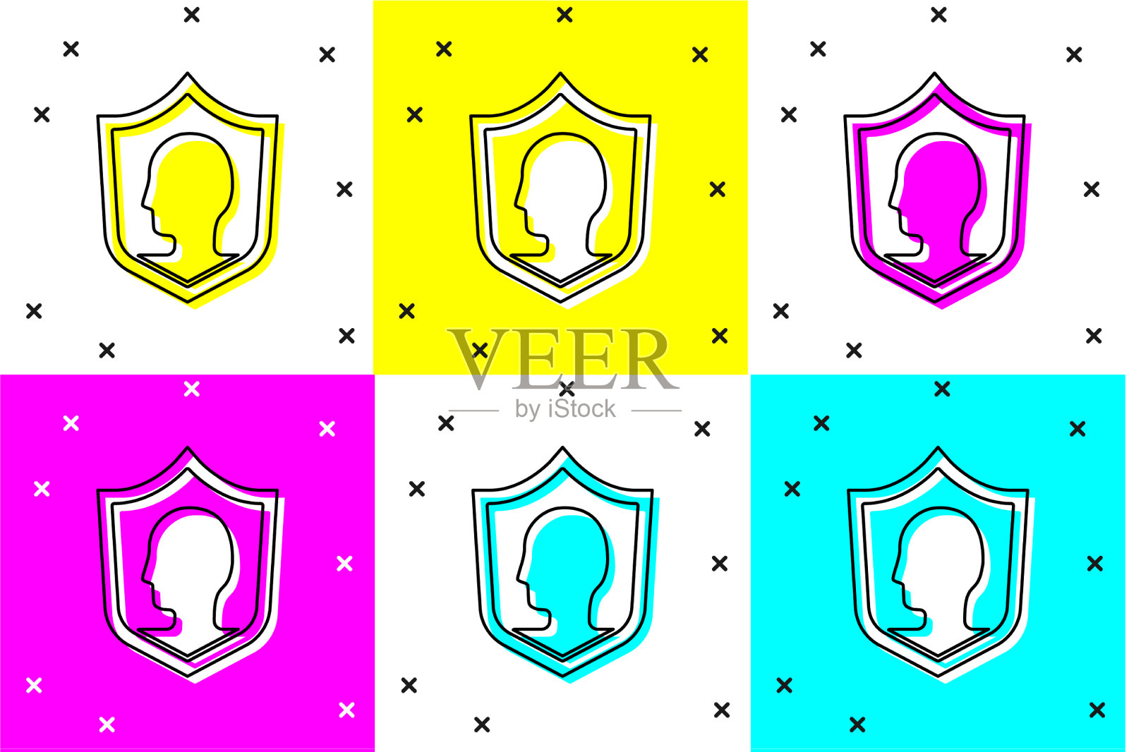 设置人寿保险与盾牌图标隔离图标素材