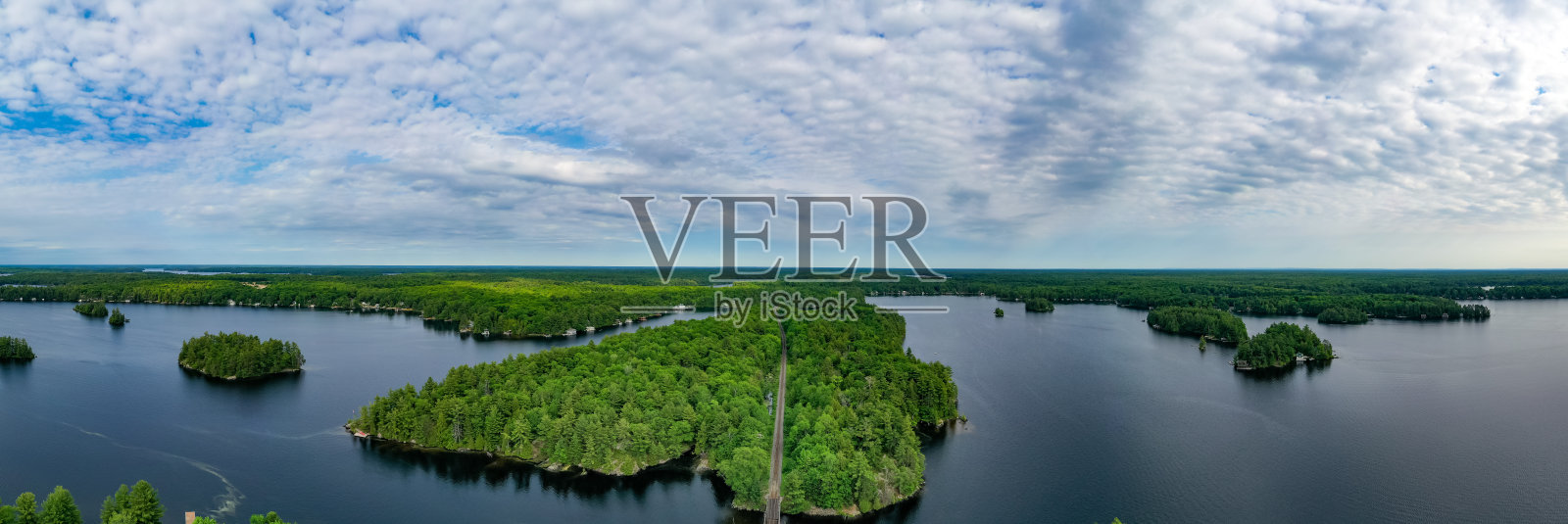 鸟瞰图托伦斯湾和马斯科卡湖，安大略省，加拿大照片摄影图片