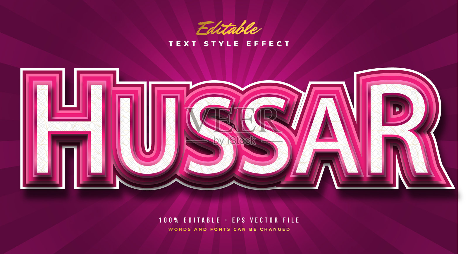 带有浮雕效果的粗体紫色文本样式插画图片素材