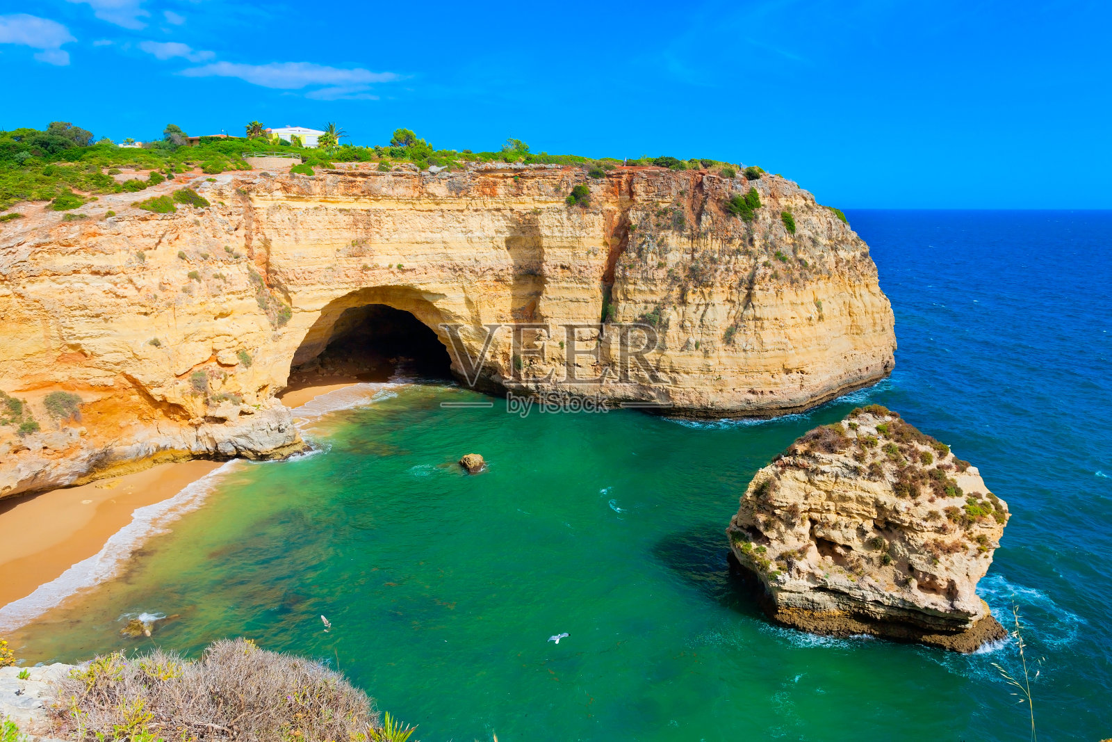 葡萄牙阿尔加维美丽的岩石海岸照片摄影图片