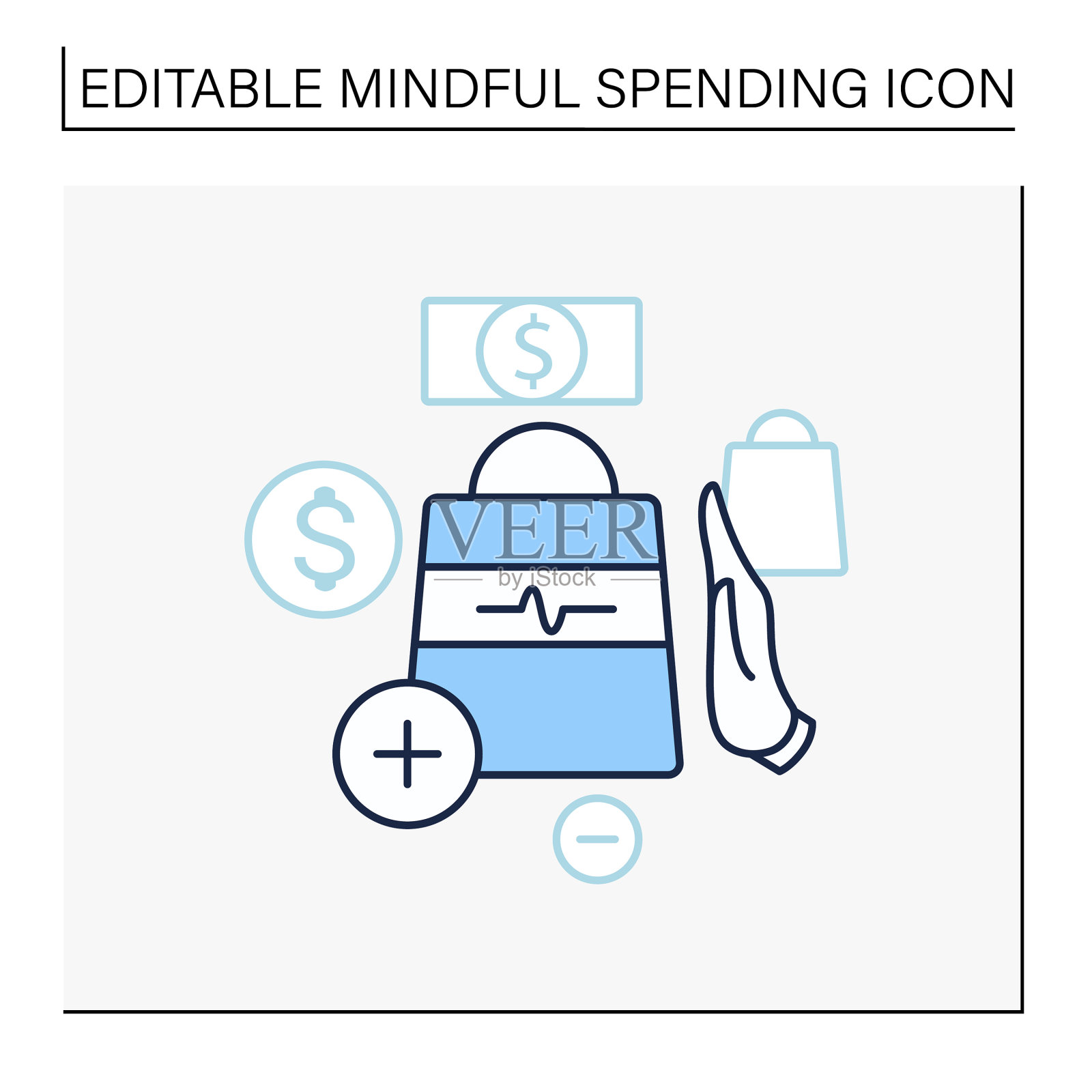 而不是冲动购物的图标图标素材