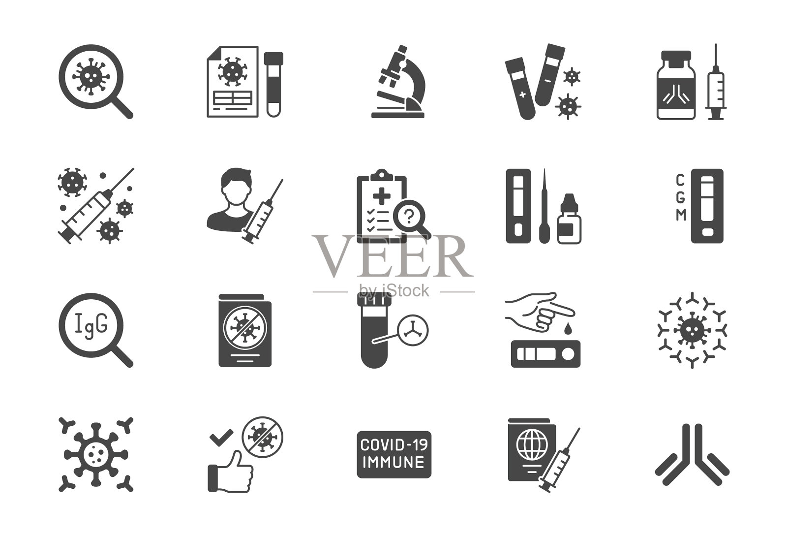 冠状病毒测试平面图标图标素材