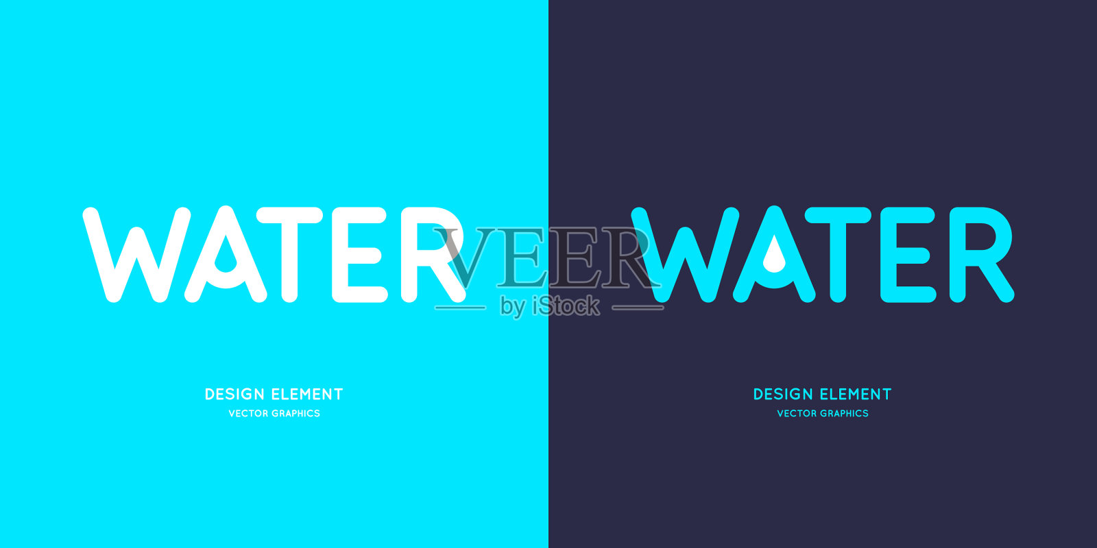 题字是水的大写字母插画图片素材