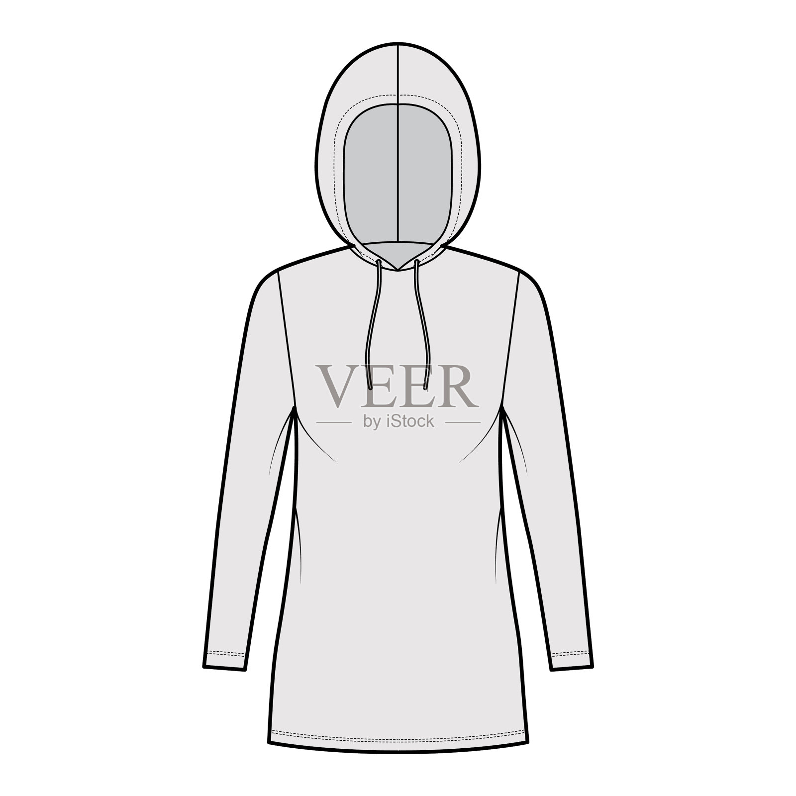 连帽衫服装的技术与时尚插画图片素材