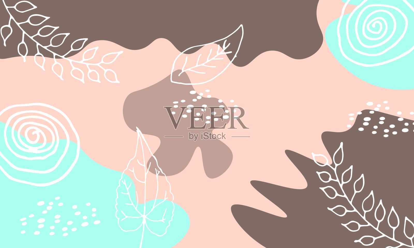 摘要热带树叶背景插画图片素材