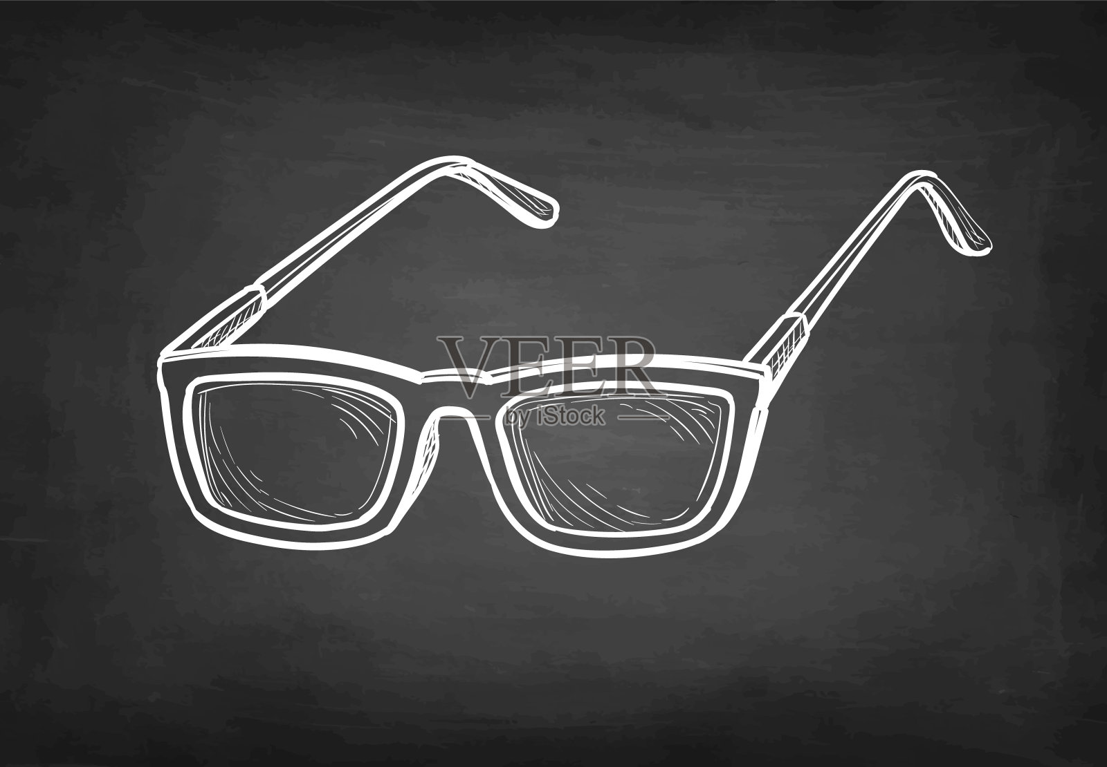 用粉笔画眼镜。设计元素图片