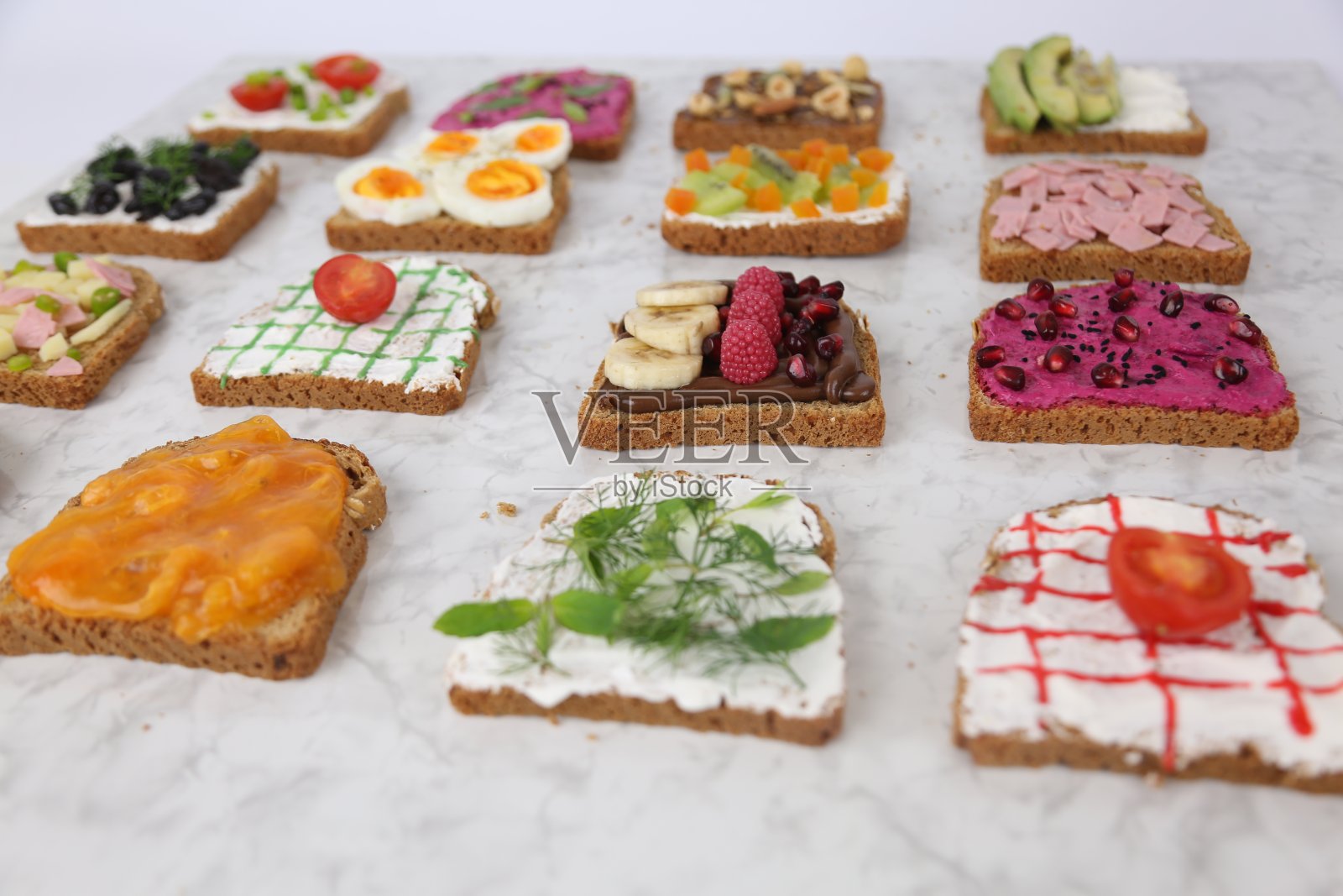 各种各样的三明治照片摄影图片