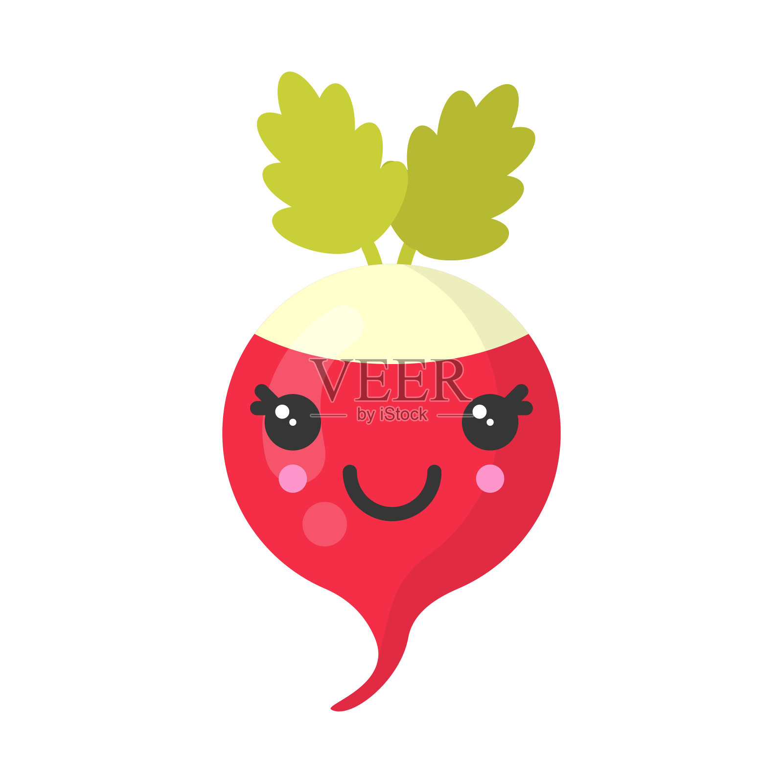 可爱的微笑萝卜，孤立的彩色矢量蔬菜图标设计元素图片