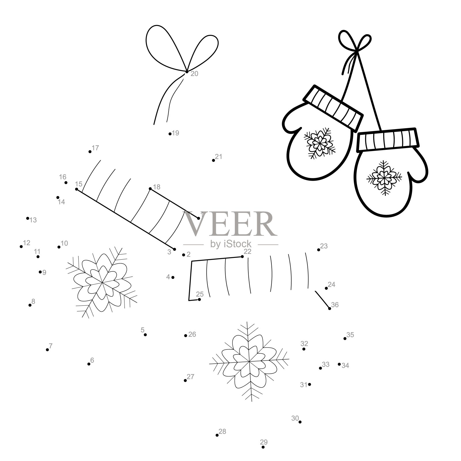 给孩子们的圣诞拼图。连接点游戏插画图片素材