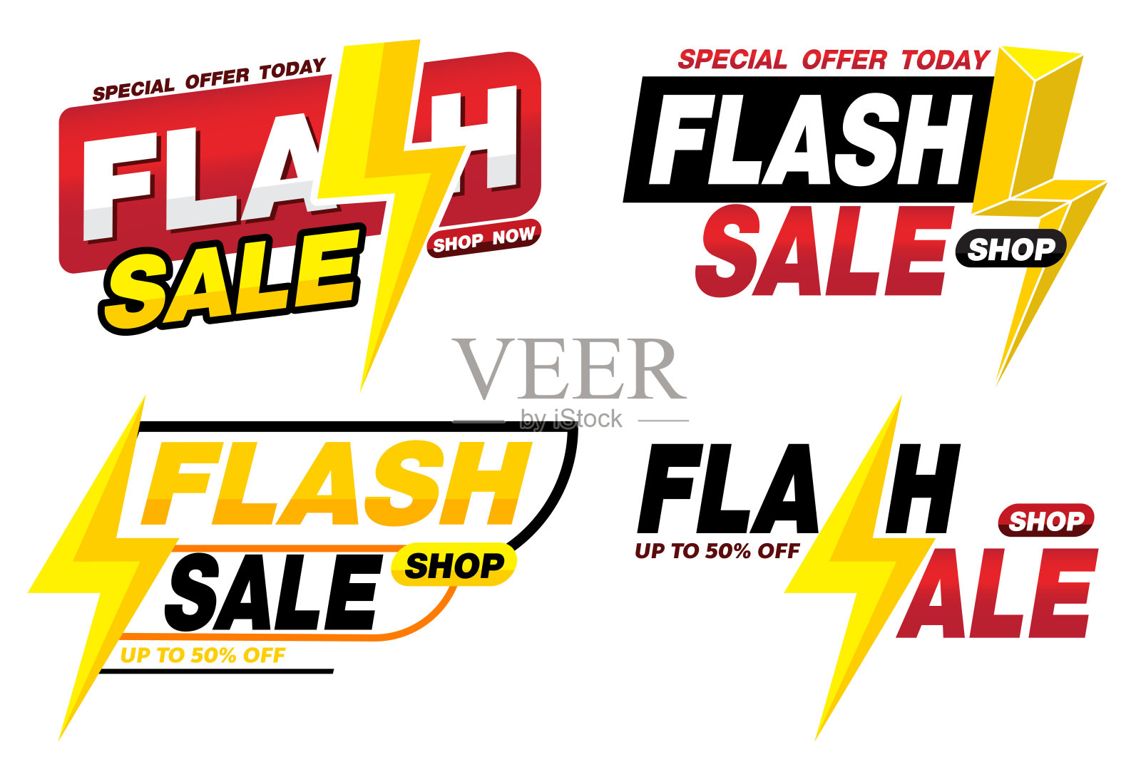 Flash销售横幅促销标签设计营销设计元素图片