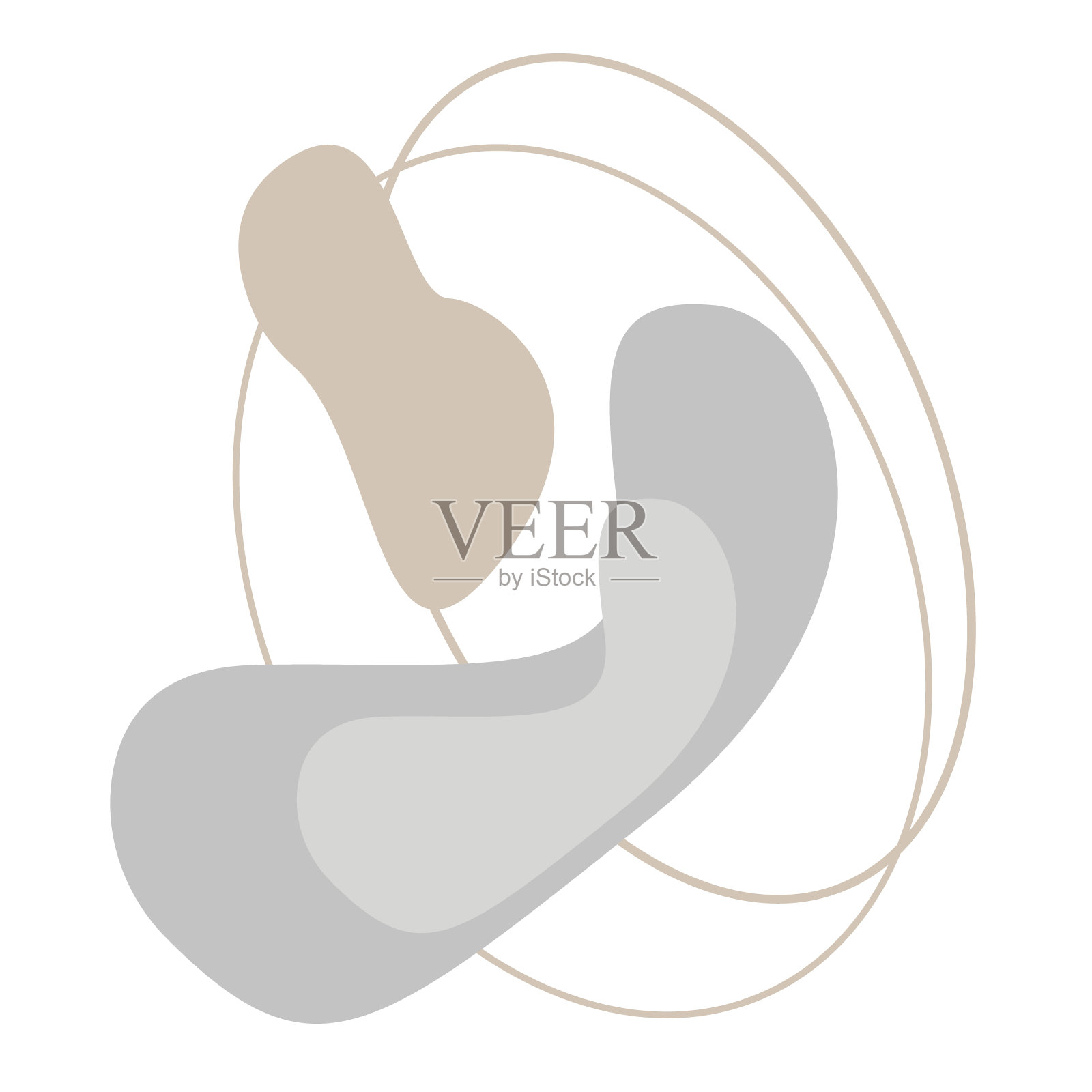 矢量抽象形状孤立在白色背景的有机颜色插画图片素材