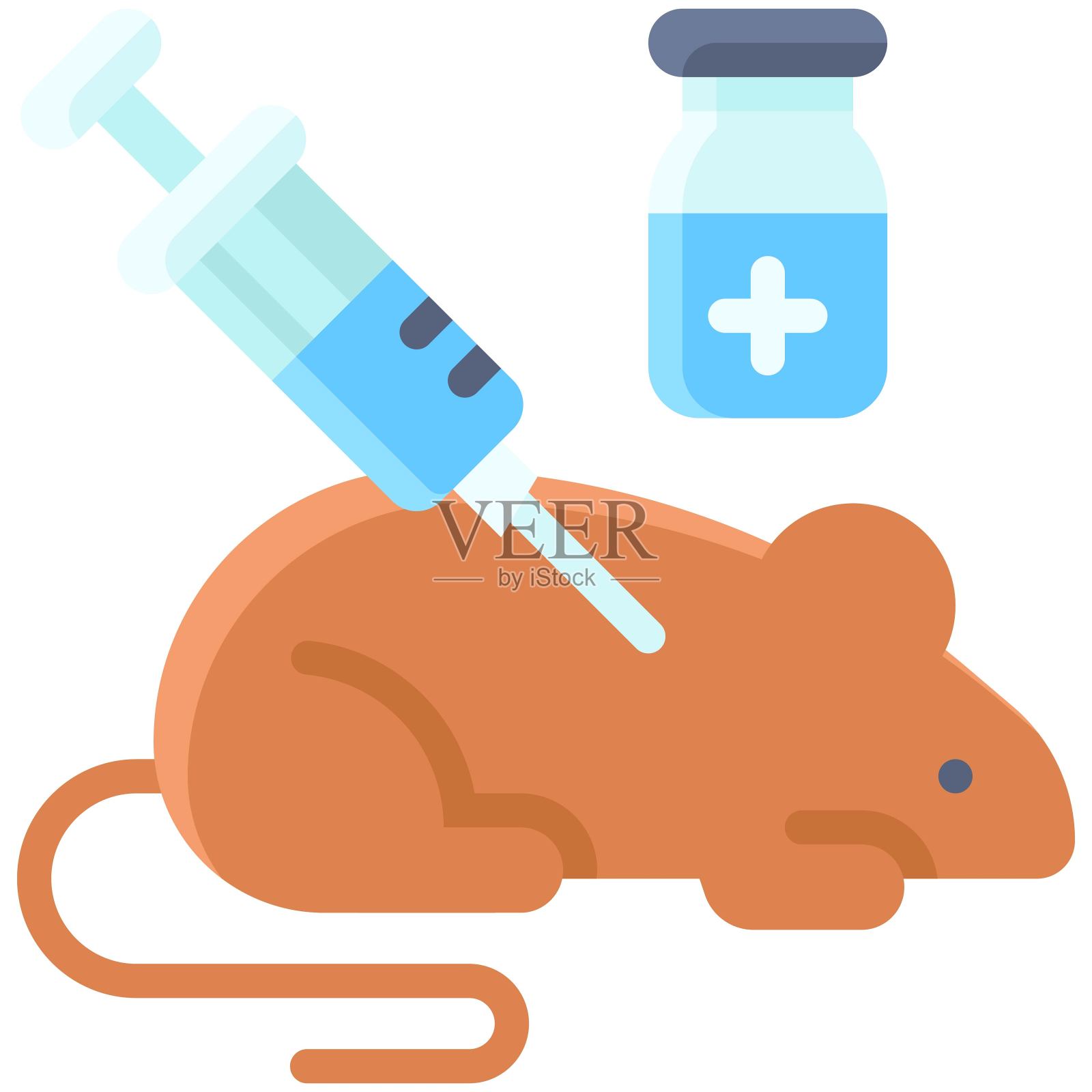 实验室老鼠图标，疫苗开发相关载体插画图片素材