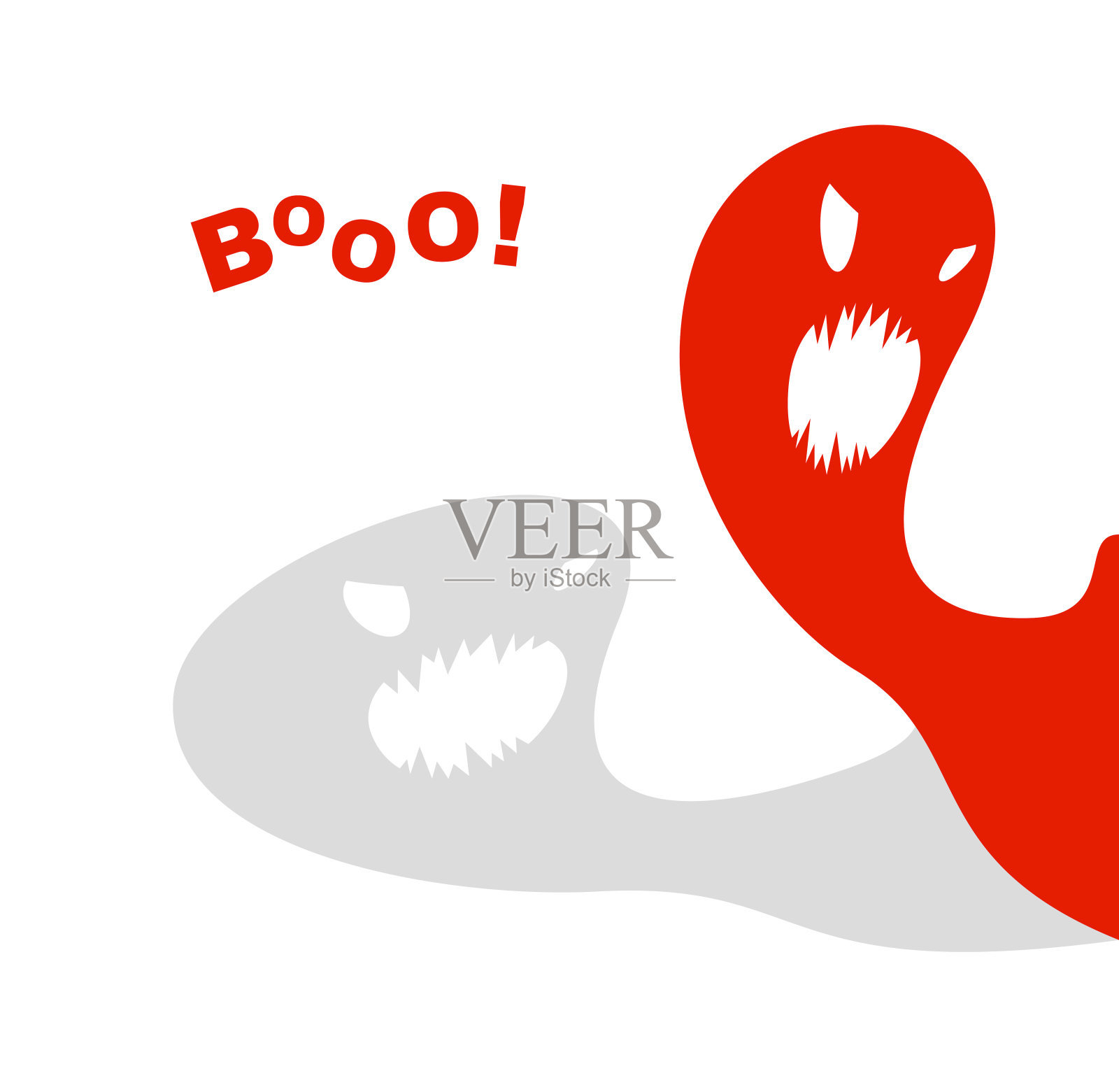 噩梦怪物进入黑暗的房间卧室矢量时尚插图，有趣的卡通鬼生物吓人看里面，恐怖的主题画。插画图片素材