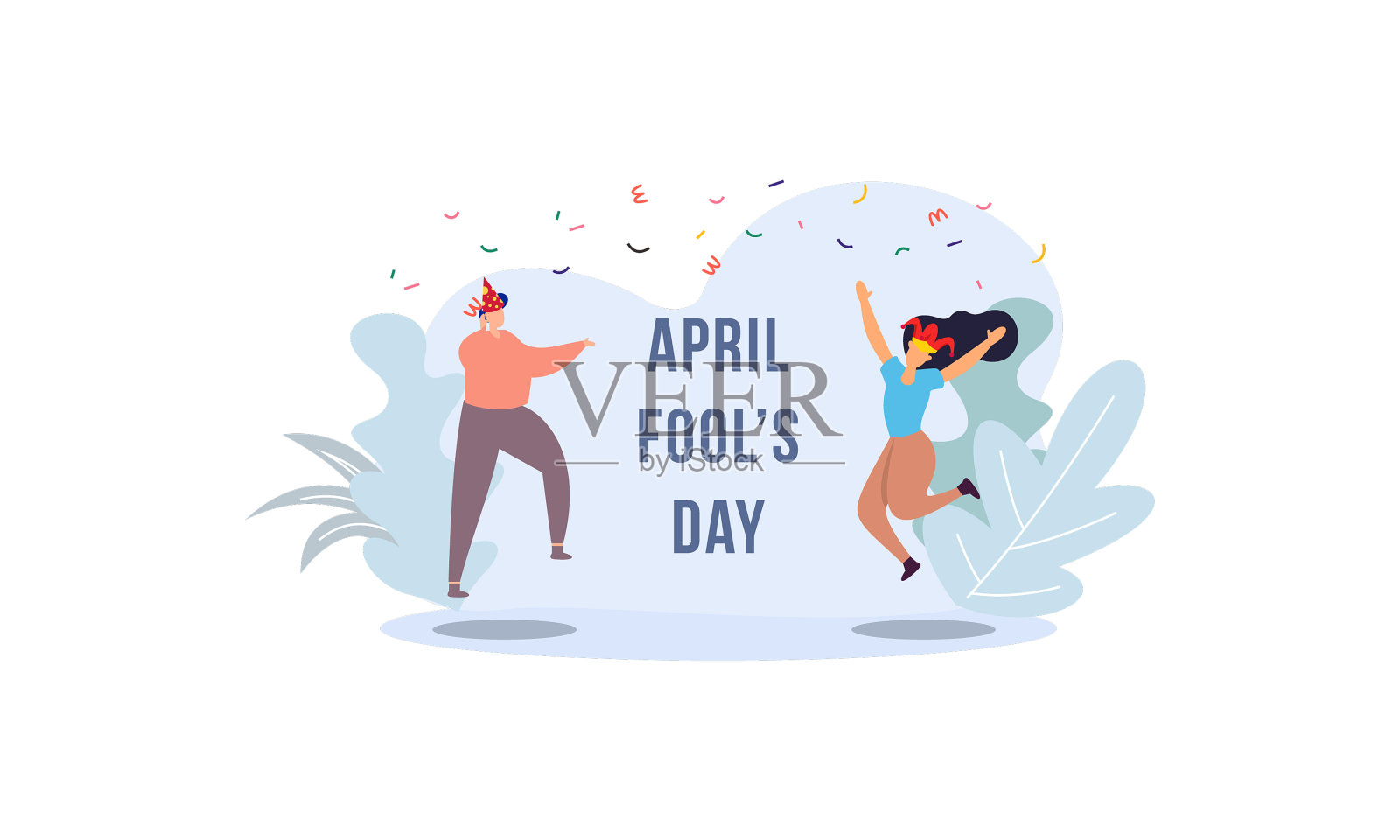 庆祝愚人节快乐的背景插画图片素材