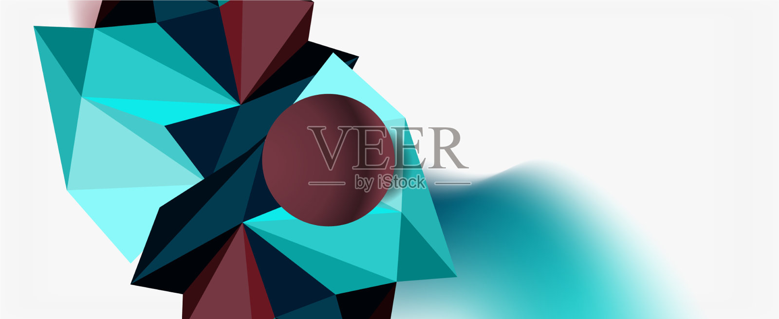 新潮的3d几何构图设计模板插画图片素材