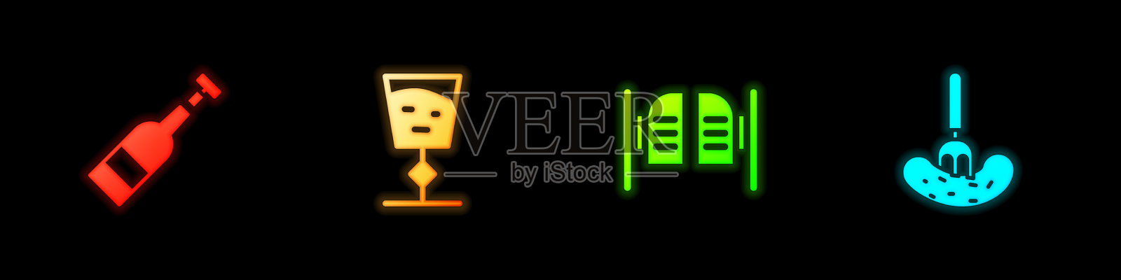 设酒柜开瓶葡萄酒柜玻璃门图标素材