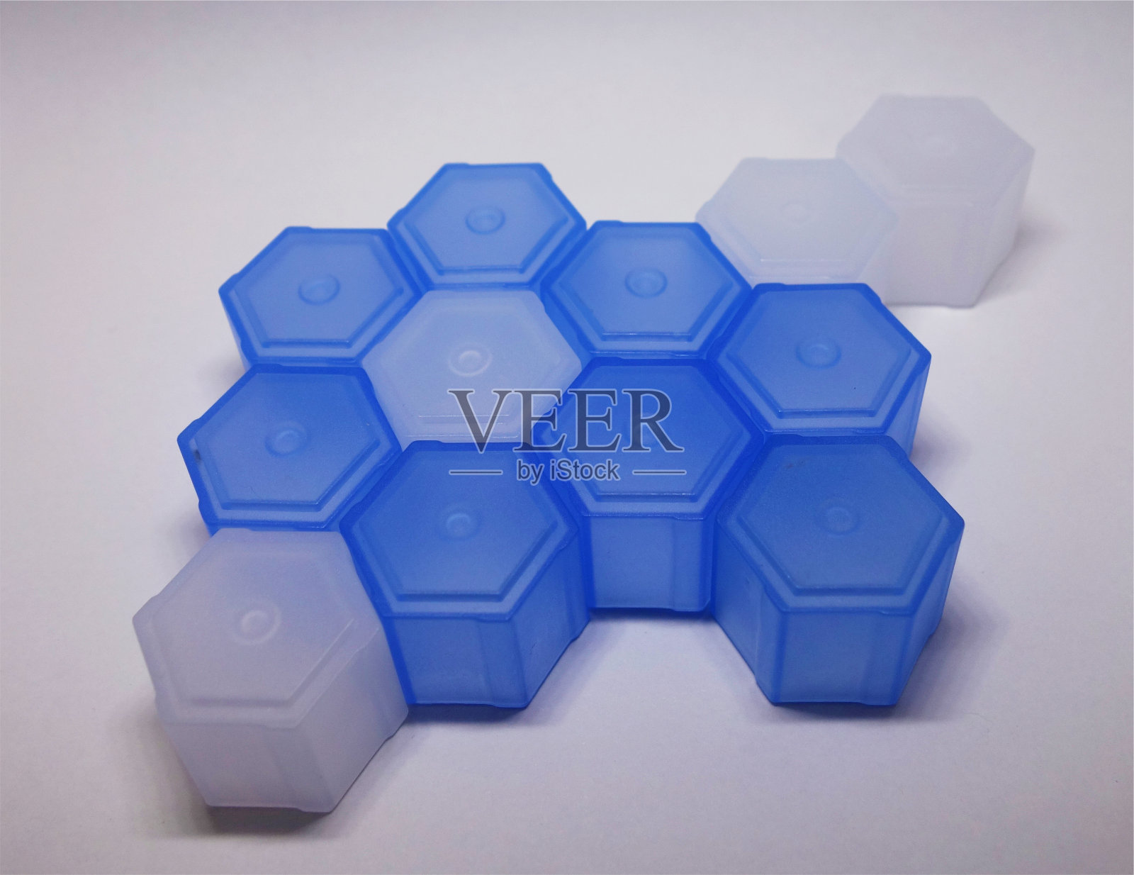 六角形的蓝色和白色方块照片摄影图片