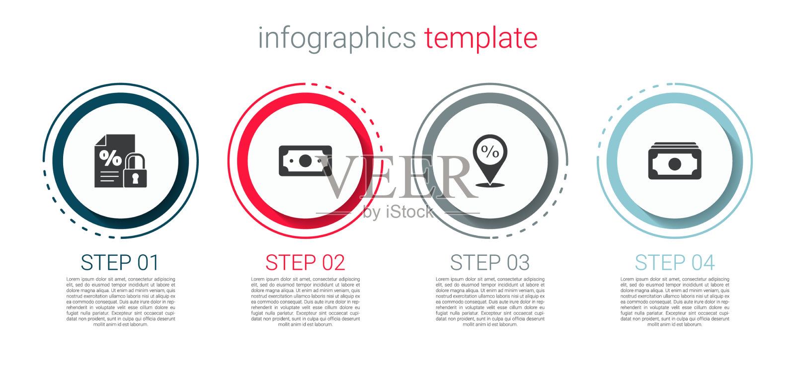 设置财务文件，锁好纸钱插画图片素材